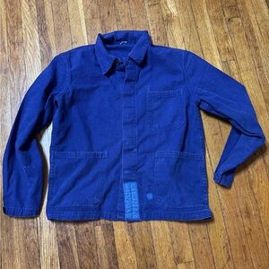 Men's Vintage French Blue Workwear Jacket Chore Coat